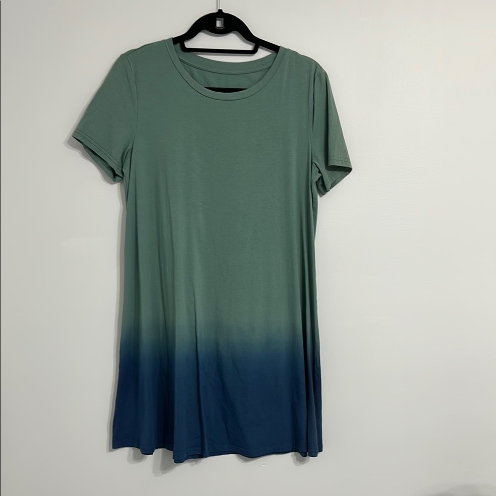 Brand Women's Green and Blue Ombre Dress